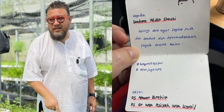 “Diiringi Doa Agar Segera Pulih” – Afdlin Shauki Terharu Anwar Ibrahim Kirim Kad Ucapan