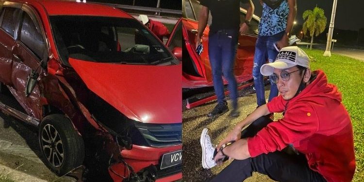 Kereta Dinaiki Bertembung Dengan Teksi, Naqiu Dan Pembantu Peribadi Kecelakaan