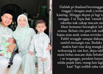 “Kadang-kadang, Dukung Sambil Menangis!” – Suami Sibuk, Nadya Syahera Tertekan Jaga Anak