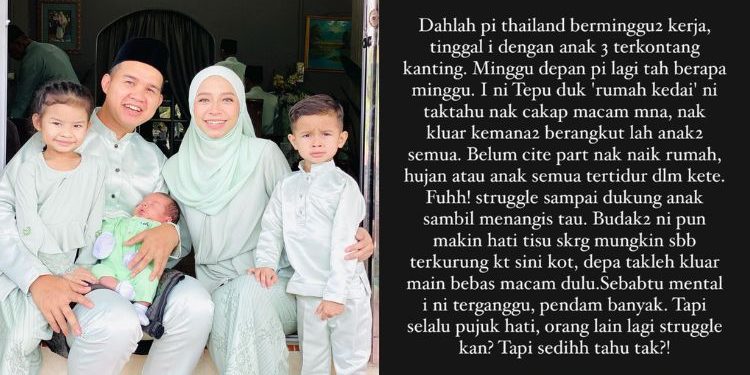 “Kadang-kadang, Dukung Sambil Menangis!” – Suami Sibuk, Nadya Syahera Tertekan Jaga Anak