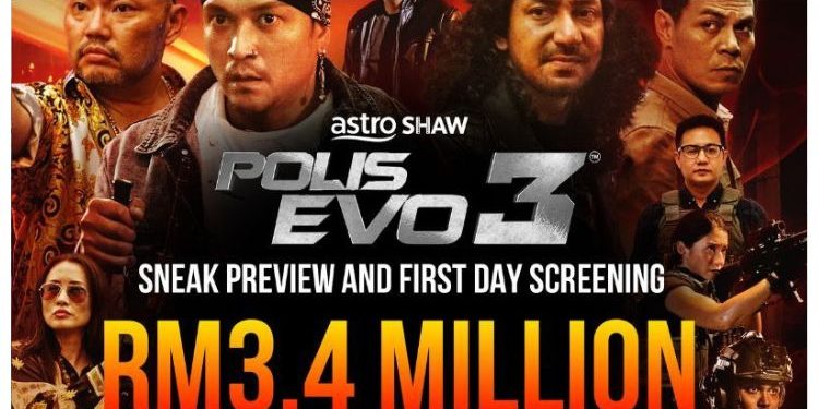 Buktikan Kecemerlangan Pada Hari Pertama Tayangan, Filem Polis Evo 3 Berjaya Raih RM3.4 Juta