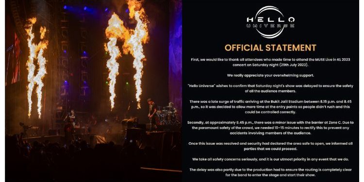 Penganjur Mohon Maaf, Jelaskan Sebab Konsert Muse Lewat