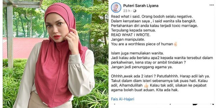 Dituduh Hasut Wanita Berpoligami Tinggalkan Perkahwinan, Puteri Sarah Tampil Bersuara