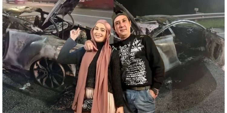 [V] Kereta Tiba-tiba Terbakar, Roy Azman Dan Keluarga Sempat Selamatkan Diri