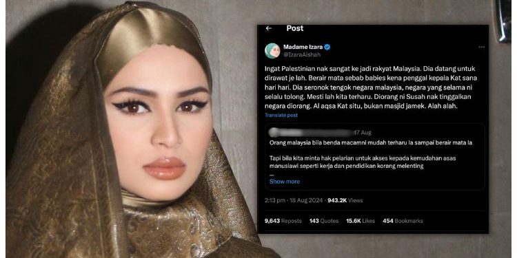 Izara Aishah Pertahankan Usaha Malaysia Rawat Rakyat Palestin