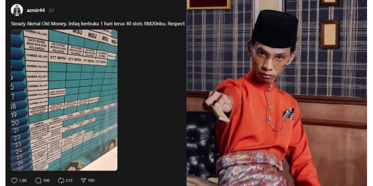 “Steady..” – Akmal ‘Old Money’ Infak RM20,000 Untuk 40 Slot Berbuka