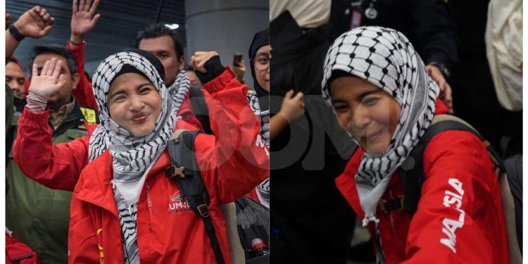 Ardell Aryana Rebah di KLIA Selepas Pulang Dari Misi Kemanusiaan Palestin